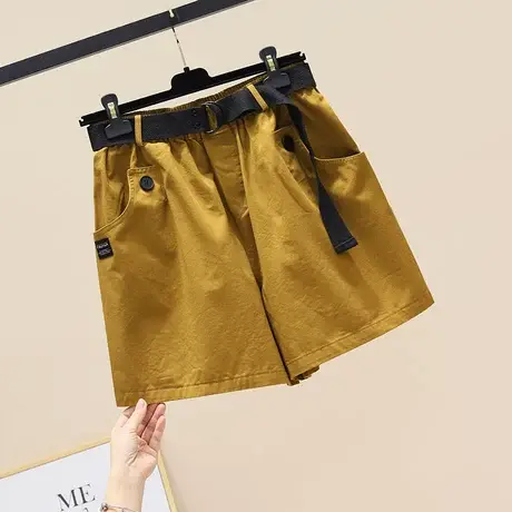 短裤女夏工装裤a字阔腿宽松大码显瘦运动休闲高腰外穿纯棉百搭潮商品大图