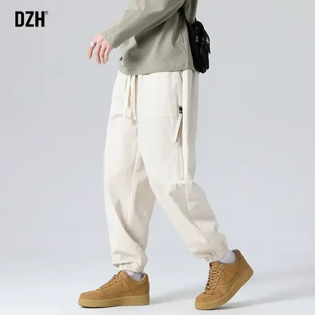 男士卡其色百搭裤子男春夏款休闲裤2023年新款运动裤哈伦裤束脚裤商品大图