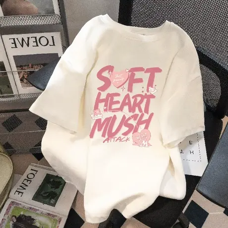 2024新款正肩磨毛纯棉短袖T恤女百搭减龄显瘦白色上衣打底衫秋季图片