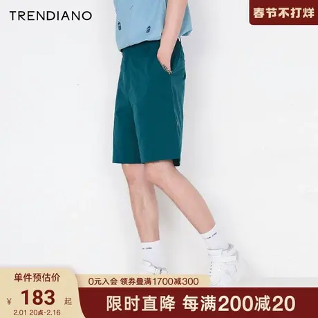 TRENDIANO潮牌官方时尚春季男装中腰直筒工装裤子潮流休闲裤短裤商品大图
