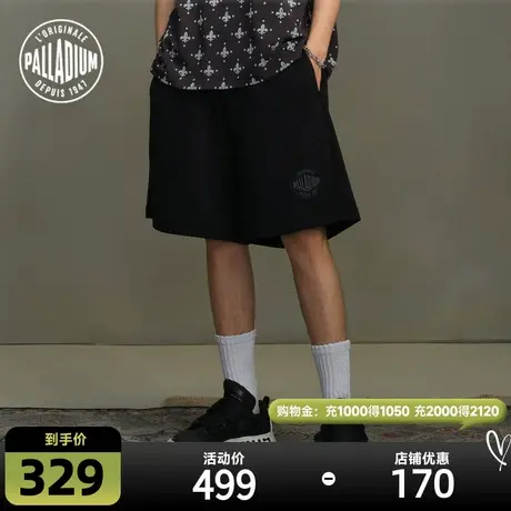 PALLADIUM帕拉丁休闲裤宽松系带logo基础针织短裤108185商品大图