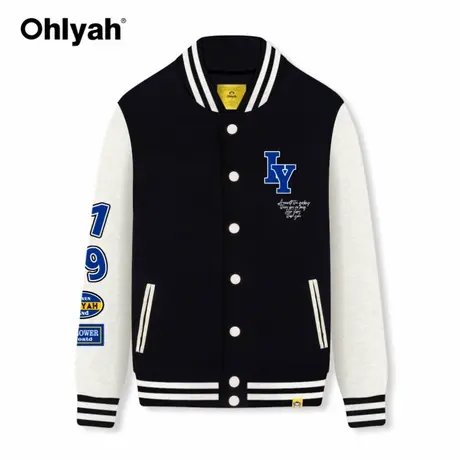 Ohlyah棒球服外套女春秋2023新款ins潮牌复古hiphop街头宽松夹克商品大图