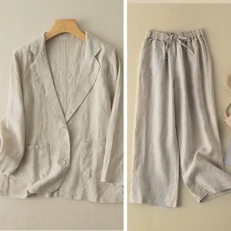 享永子板娘福利 单雨露亚麻西装图片