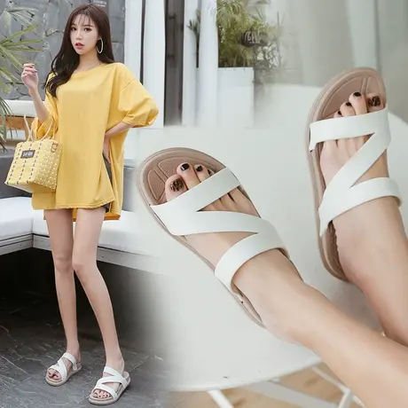 夏季防水雨鞋女时尚款外穿女款胶鞋凉鞋防滑轻便塑料沙滩雨天拖鞋商品大图