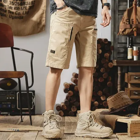 Modi Nick/摩帝尼克男士直筒休闲五分裤百搭中性风短裤透气男裤子商品大图