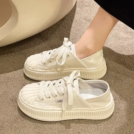 厚底增高小白鞋女2024春季新款网红爆款百搭高级感轻便休闲运动鞋图片