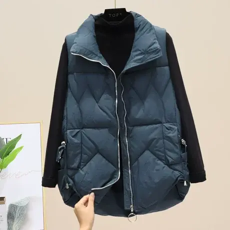 羽绒棉马甲女宽松秋冬新款韩版立领加厚坎肩马夹休闲百搭显瘦外套商品大图