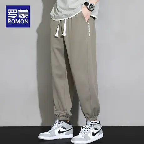 罗蒙休闲卫裤男士春秋款束脚2023新款九分男生运动裤子男秋季长裤图片