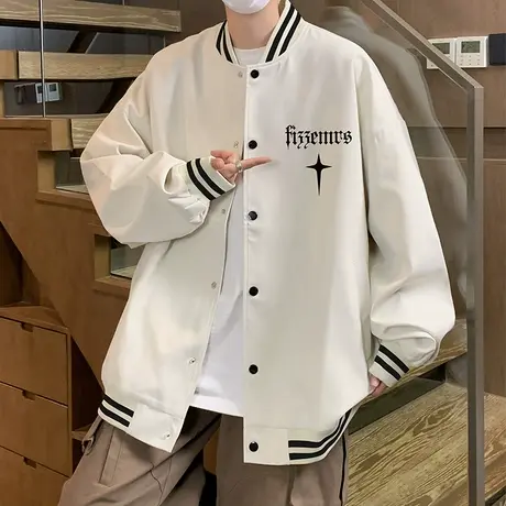春季新款美式夹克男潮牌宽松高街休闲棒球服高级感复古薄款外套男图片