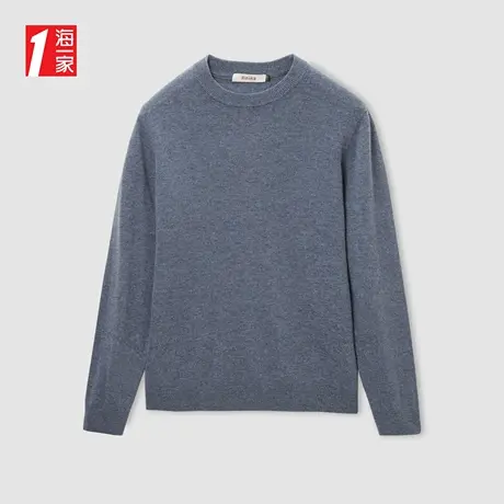 海一家品质绵羊毛套头衫2023秋季新款商务休闲保暖舒适长袖毛衣男商品大图