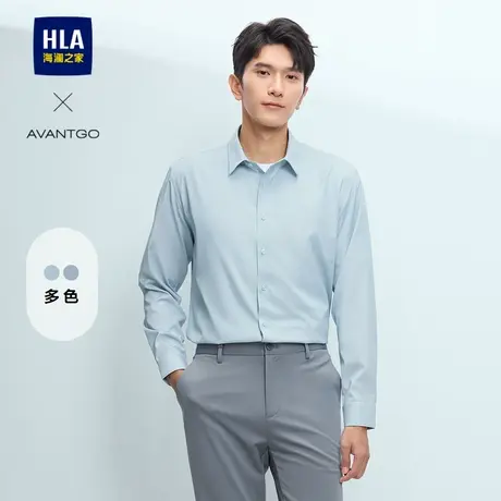 HLA/海澜之家轻商务经典条纹长袖休闲衬衫25春夏新时尚通勤衬衣男商品大图