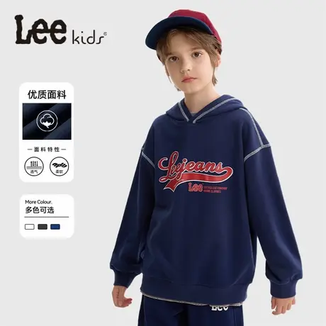 Lee童装2025新款男童卫衣春秋青少年早秋字母连帽衫儿童秋季长袖图片
