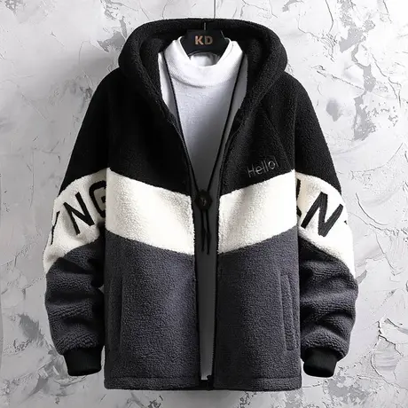 13青少年羊羔毛外套14胖男孩初中学生15岁颗粒绒夹克16大童秋冬装商品大图