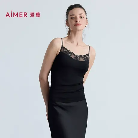 爱慕蕾丝搭底秋冬女士细肩带带胸垫性感打底背心AM71B861商品大图