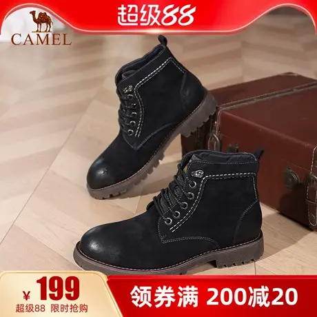 骆驼男鞋2025秋季新款户外徒步鞋登山鞋高帮工装靴男真皮马丁靴商品大图