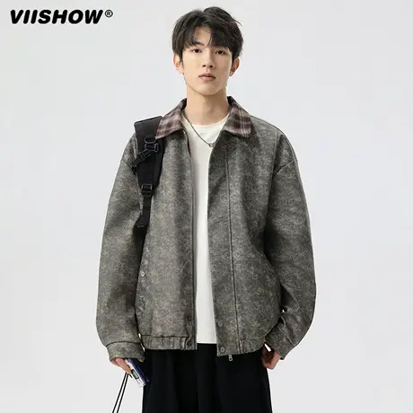 VIISHOW2025秋季新款假两件夹克新潮风尚休闲单品男夹克男士外套商品大图