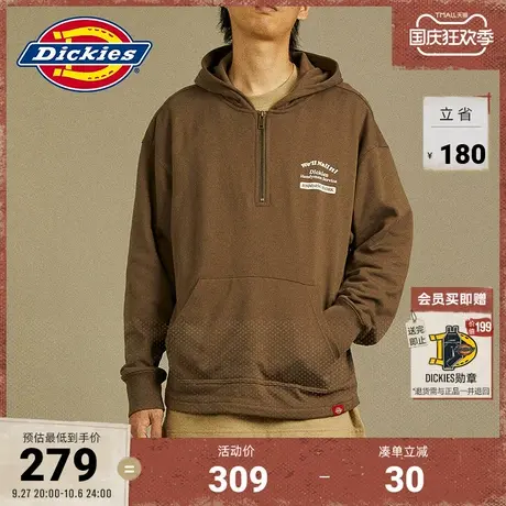Dickies23秋季新款男女拉链连帽毛圈内里印花美式卫衣图片