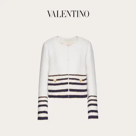 【季末优惠】华伦天奴VALENTINO女士粗花呢夹克外套图片