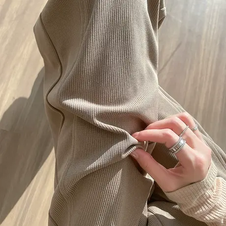 直筒针织阔腿裤女春秋季新款高腰垂感运动休闲百搭宽松显瘦拖地裤图片