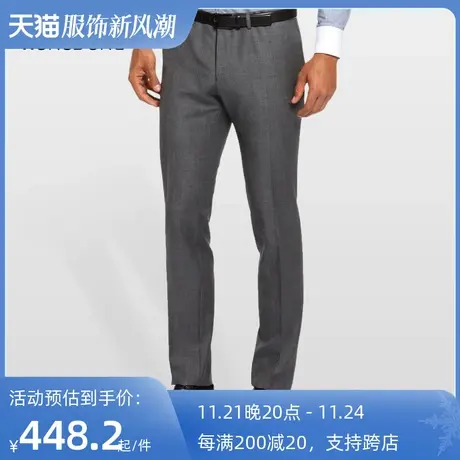 红邦创衣 23秋工装裤男羊毛混纺西裤男士商务修身长裤柔顺免烫图片