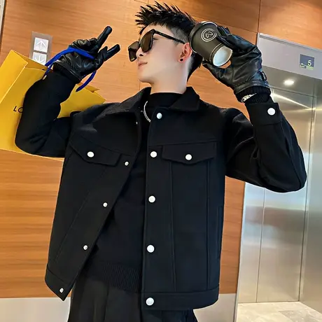春秋季韩版夹克男痞帅轻熟风男装上衣休闲高级感工装短款大衣外套商品大图