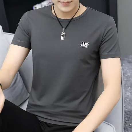 莫代尔t恤男士短袖2024新款夏季半袖速干冰丝凉感体恤上衣服潮流商品大图