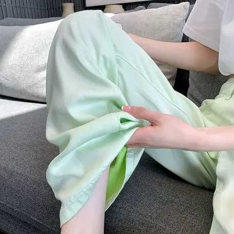 莱赛尔天丝牛仔裤女春秋新款小个子窄版高腰显瘦垂感直筒拖地裤潮商品大图