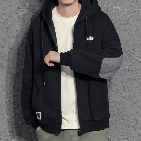 2021新款卫衣男秋季连帽开衫宽松日系潮流潮牌休闲拉链外套男春秋商品大图