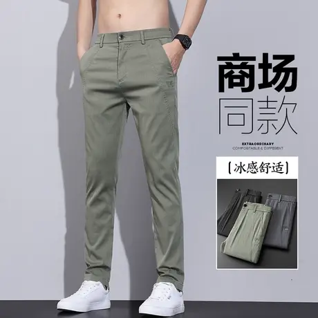 冰丝军绿色裤子夏季薄款休闲裤男士职业西装男款正装西裤男裤夏裤商品大图