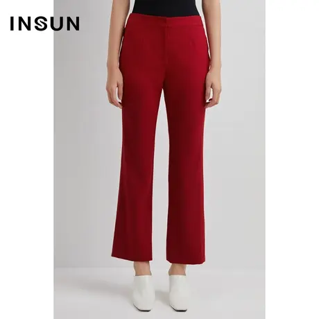 INSUN恩裳冬季直筒羊毛轻西装裤图片