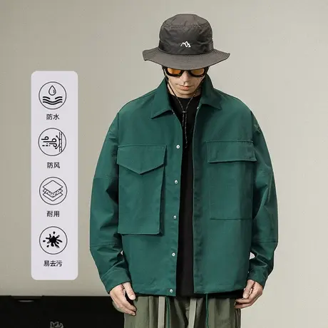 秋冬户外山系风百搭简约冲锋衣高级感夹克外套男士宽松休闲外套男图片