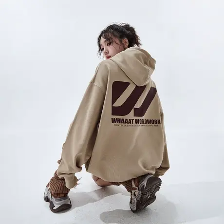 YEP美式复古连帽卫衣女春秋2024年新款街头潮牌宽松oversize外套图片