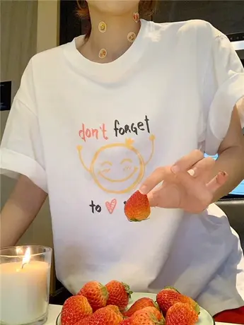 t恤220g重磅多色纯棉2024春季新款女百搭白色短袖内搭上衣打底衫商品大图