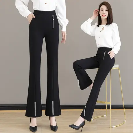 弹力西装喇叭裤女春秋设计感大码马蹄裤轻熟风职业OL显瘦鱼尾裤潮商品大图