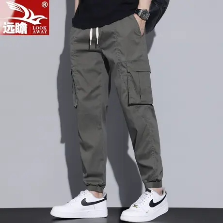 夏天冰丝工装裤子男款夏季潮牌宽松薄款男士休闲裤哈伦束脚九分裤商品大图