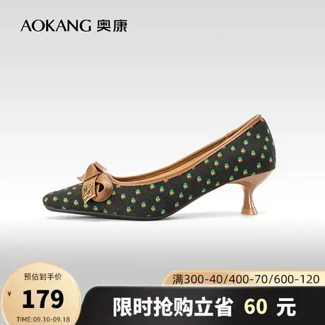 奥康女鞋 2023秋季新款优雅蝴蝶结小香风尖头一脚蹬时尚女单鞋商品大图