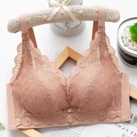 内衣女小胸聚拢加厚收副乳防下垂新款蕾丝性感胸罩上托无钢圈文胸图片