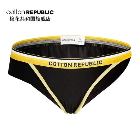 Cotton Republic/棉花共和国女士解构款吞架三角内裤棉质花宽边图片