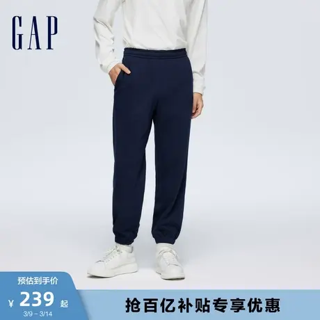 Gap男装2024春季新款法式圈织软卫裤logo束口裤百搭休闲裤889521图片