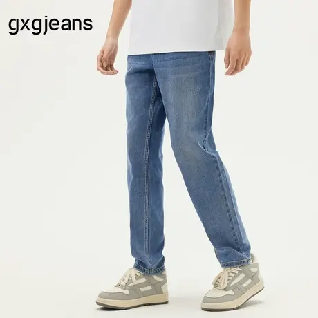 gxg.jeans男装 蓝色宽松经典水洗简约牛仔长裤男士 25年夏新品图片