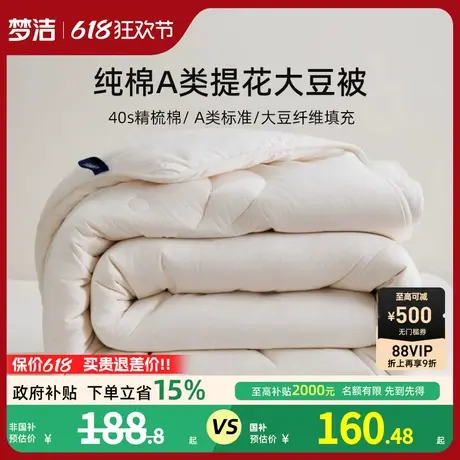 梦洁25新品A类大豆纤维被子冬被加厚保暖棉被芯春秋夏凉被商品大图
