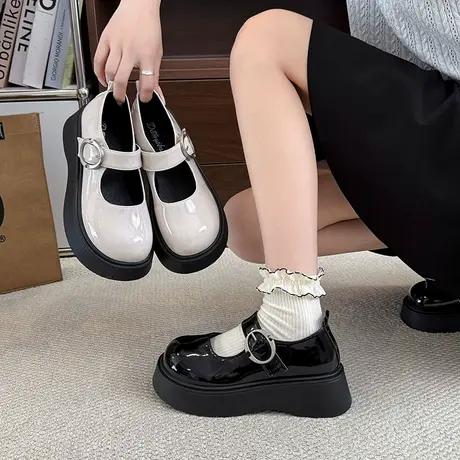 厚底法式玛丽珍鞋女2025新款夏季通勤高级百搭小皮鞋气质日系单鞋图片