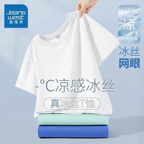 真维斯童装男童短袖t恤男大童夏季冰丝速干运动衣服儿童凉感半袖商品大图