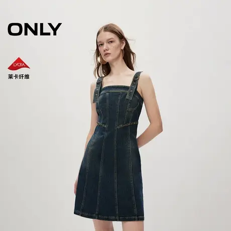 ONLY夏季小众设计莱卡可调节肩带短裙牛仔吊带连衣裙女图片