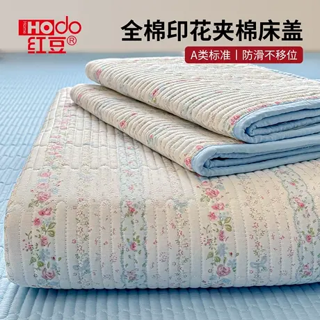 红豆纯棉榻榻米床盖2025新款四季通用a类加厚防滑床单亲肤可裸睡商品大图