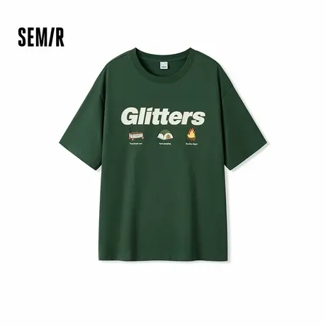 森马短袖T恤男吸湿排汗内搭户外露营印花上衣夏季针织衣服圆领XY商品大图