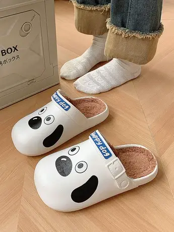 防水棉拖鞋女秋冬季两穿2023年新款家居家用狗狗厚底情侣外穿包跟商品大图