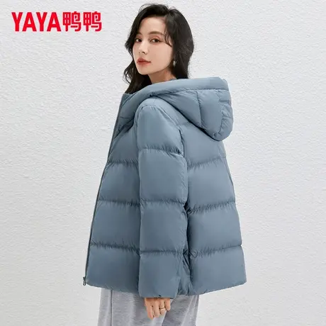 鸭鸭白鸭绒羽绒服女2024年面包服中老年短款外套妈妈修身大码冬季商品大图