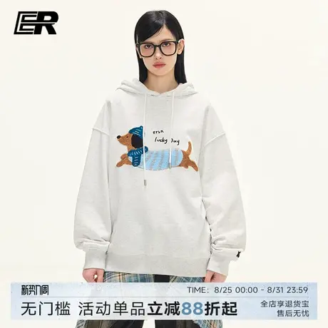 ER腊肠狗连帽卫衣2025秋季美式潮牌简约休闲百搭情侣上衣男女同款商品大图