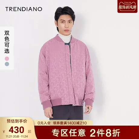 TRENDIANO官方潮牌男装秋冬男装棉服字母印花棒球服潮流棉衣男图片